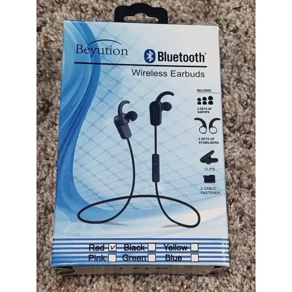 New Beyution H.Fi Wireless Bluetooth V4.1 Headphone Headphones headset Red - Picture 2 of 3